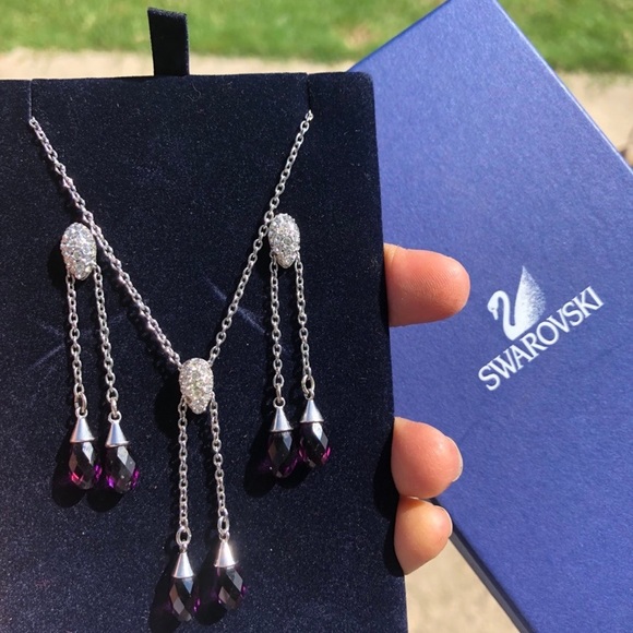 Swarovski amethyst drop earrings - Picture 10 of 13